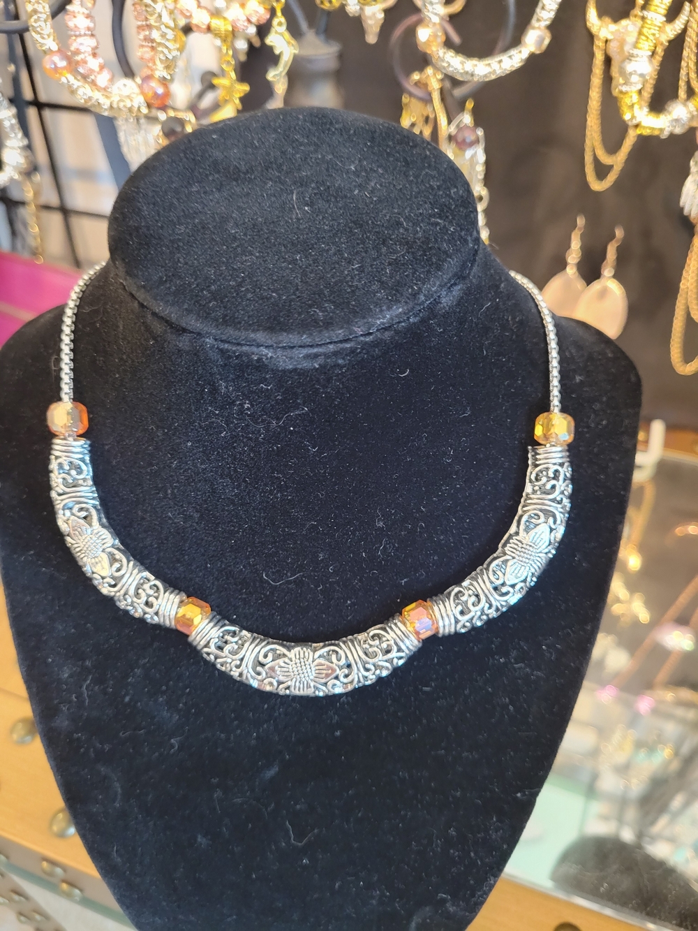 Necklace Boho Tibetan Austrian Crystal Tubular Beaded Wearable Art Gift Idea!